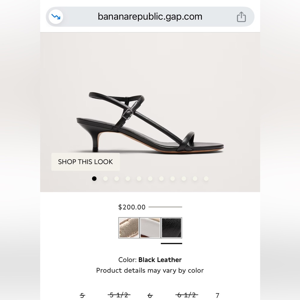 💄Banana Republic TERZO LEATHER KITTEN-HEEL SANDALS US 10